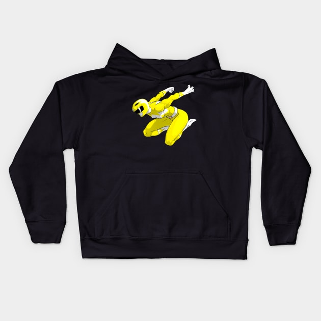 Yellow Mighty Morphin Power Ranger Kids Hoodie by CoolDojoBro